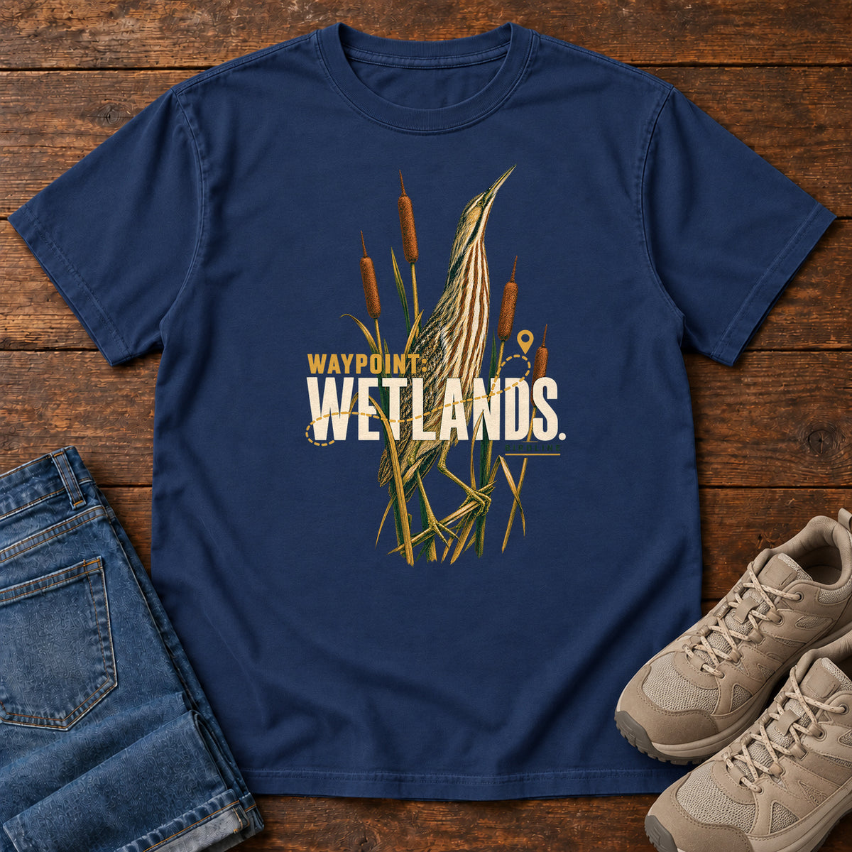 Waypoint Wetlands Bittern T-Shirt in True Navy