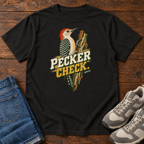 Pecker Check Woodpecker T-Shirt, alternate view