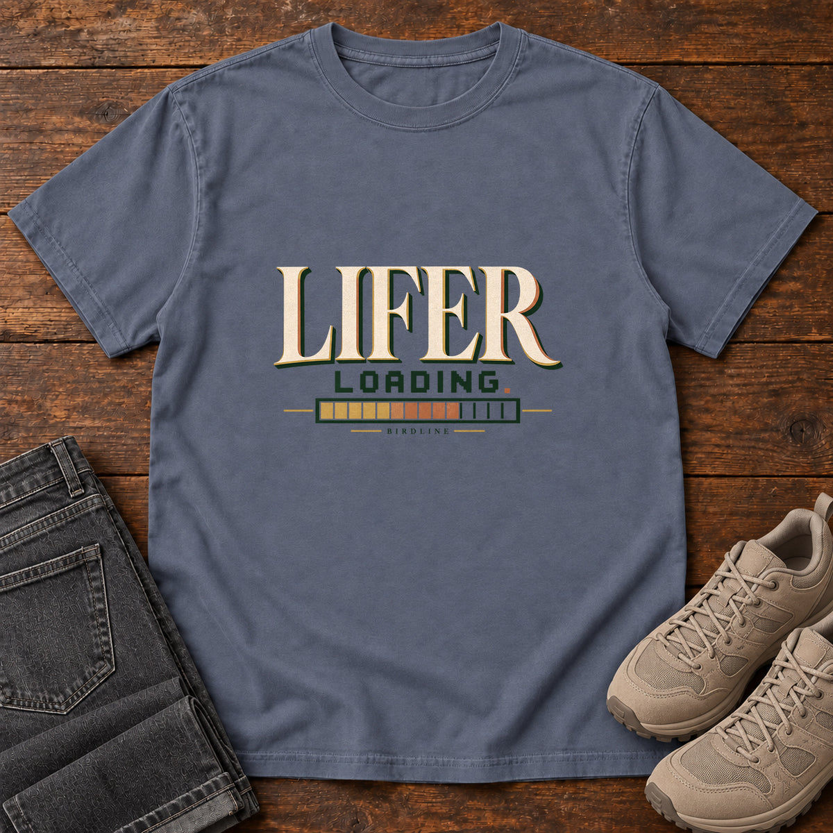 Lifer Loading T-Shirt in Denim