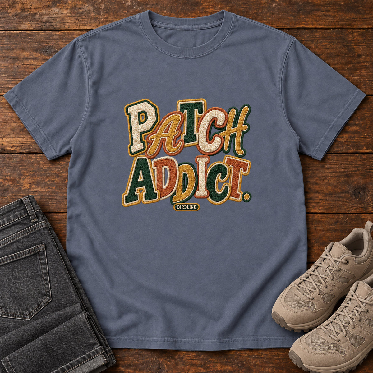 Patch Addict T-Shirt in Denim
