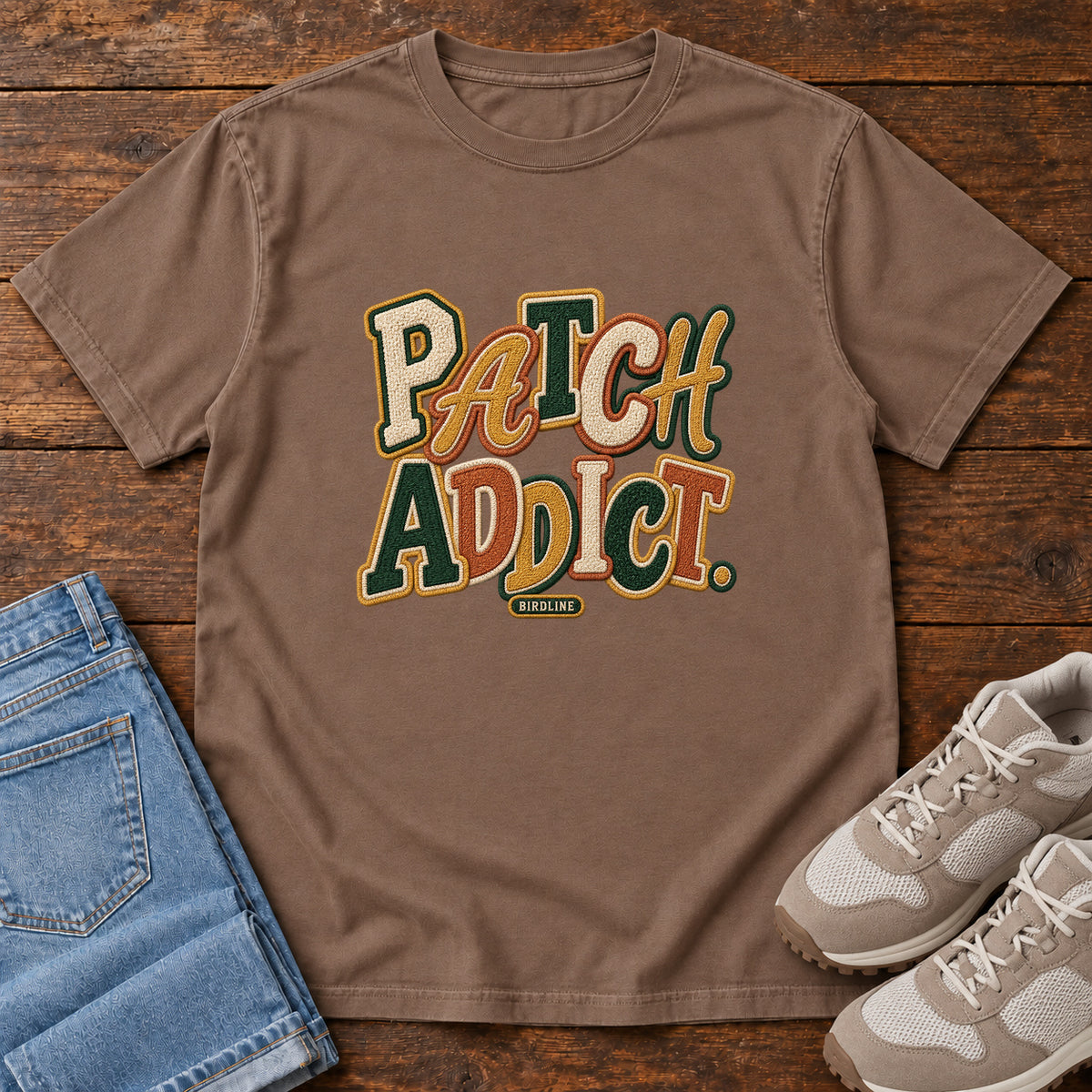 Patch Addict T-Shirt in Espresso
