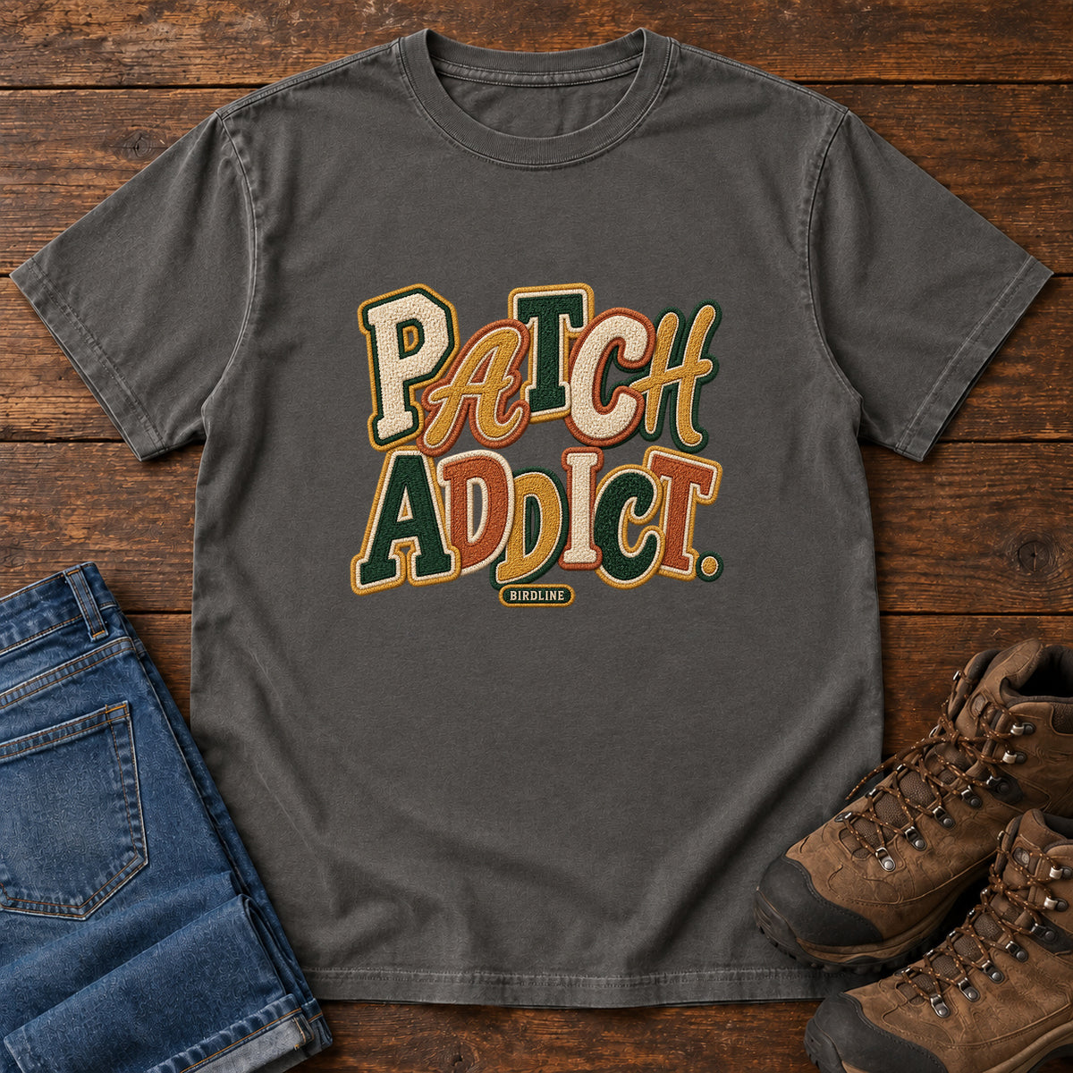 Patch Addict T-Shirt in Pepper