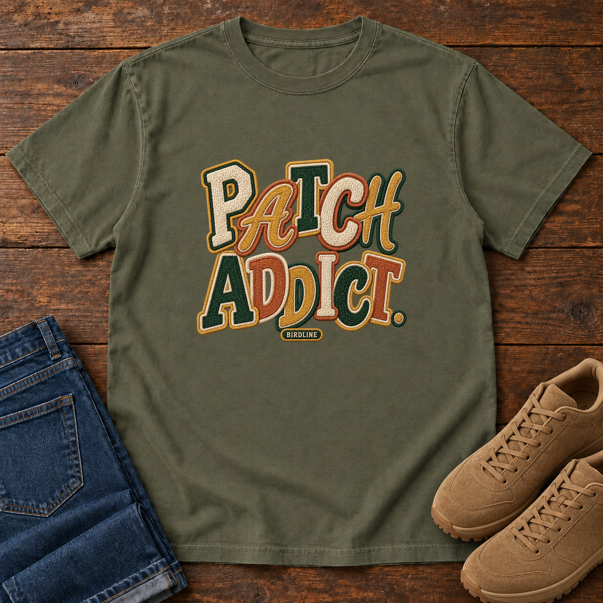 Patch Addict T-Shirt in Sage