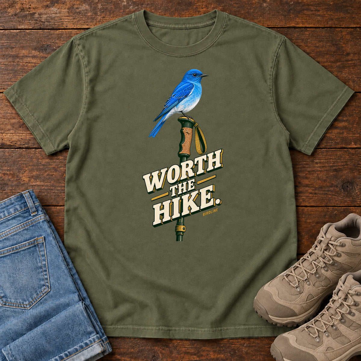 Worth the Hike Bluebird T-Shirt in Hemp