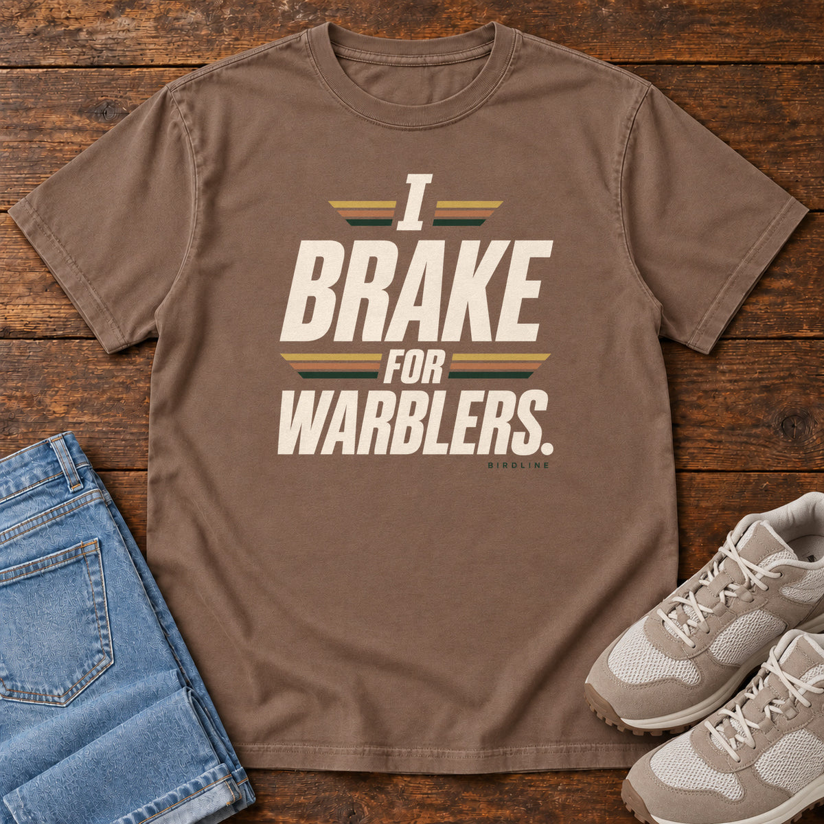 I Brake for Warblers T-Shirt in Espresso