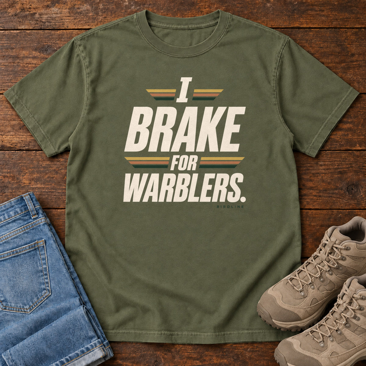 I Brake for Warblers T-Shirt in Hemp