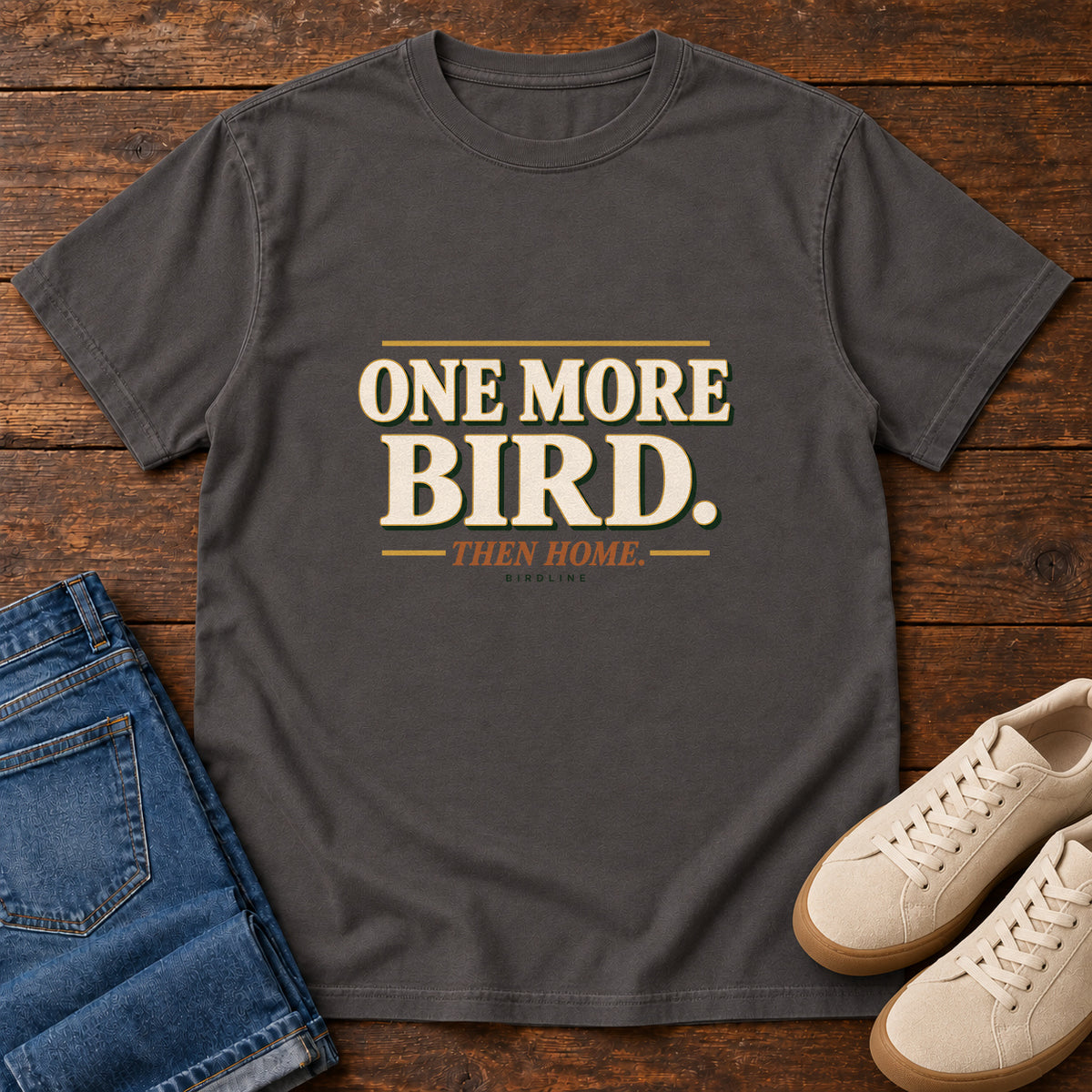 One More Bird Then Home T-Shirt in Graphite