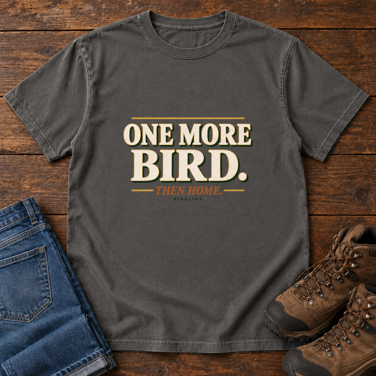 One More Bird Then Home T-Shirt in Pepper
