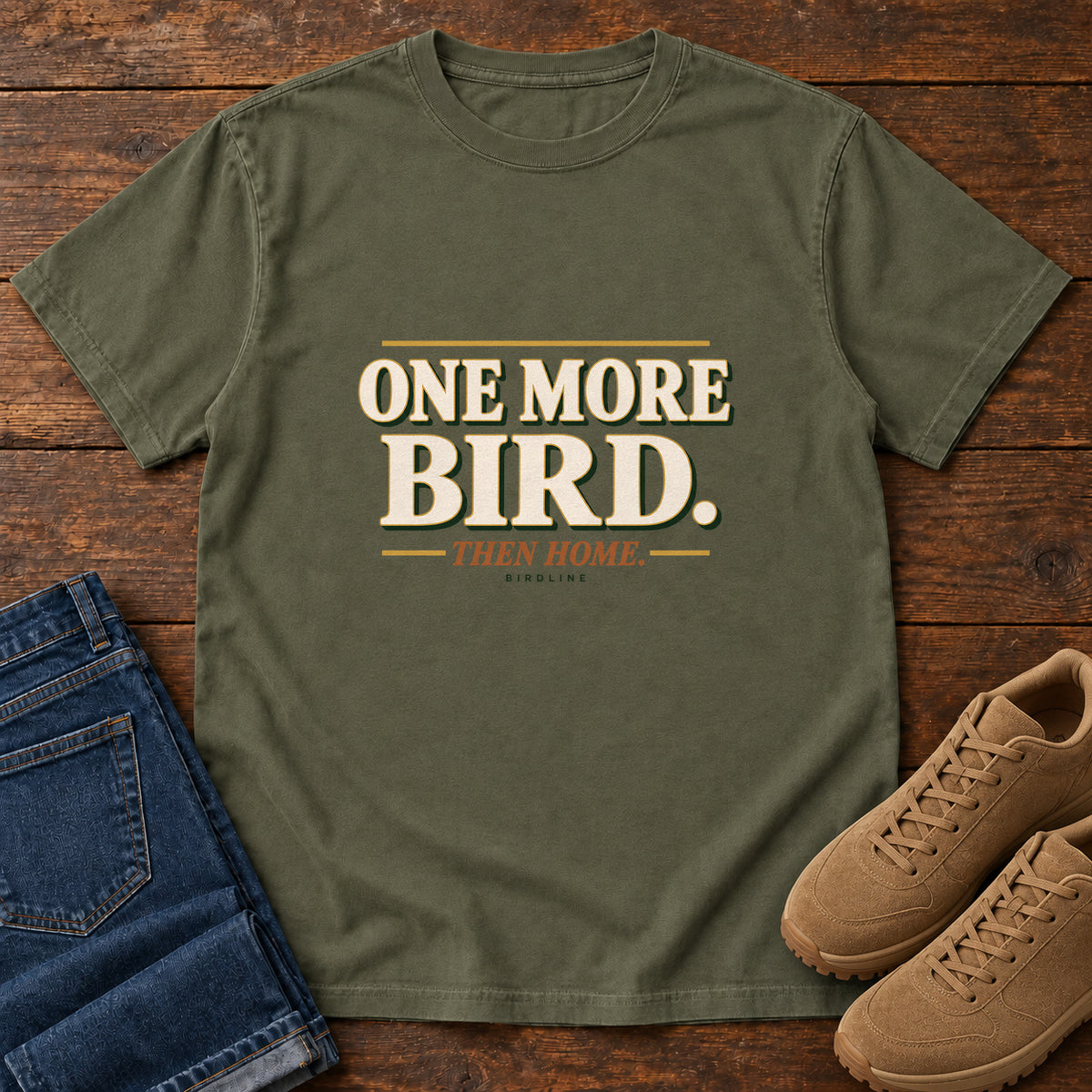 One More Bird Then Home T-Shirt in Sage