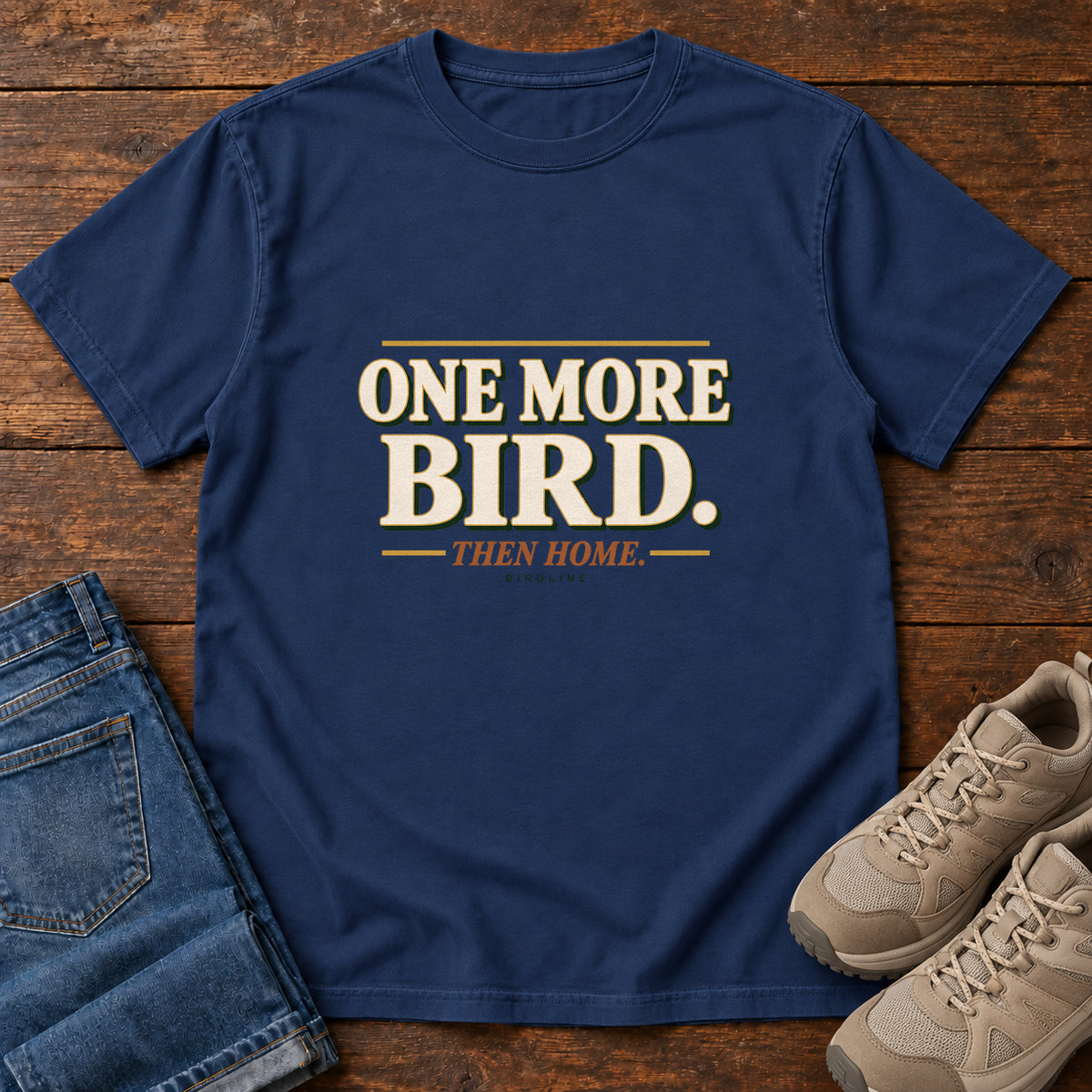 One More Bird Then Home T-Shirt in True Navy