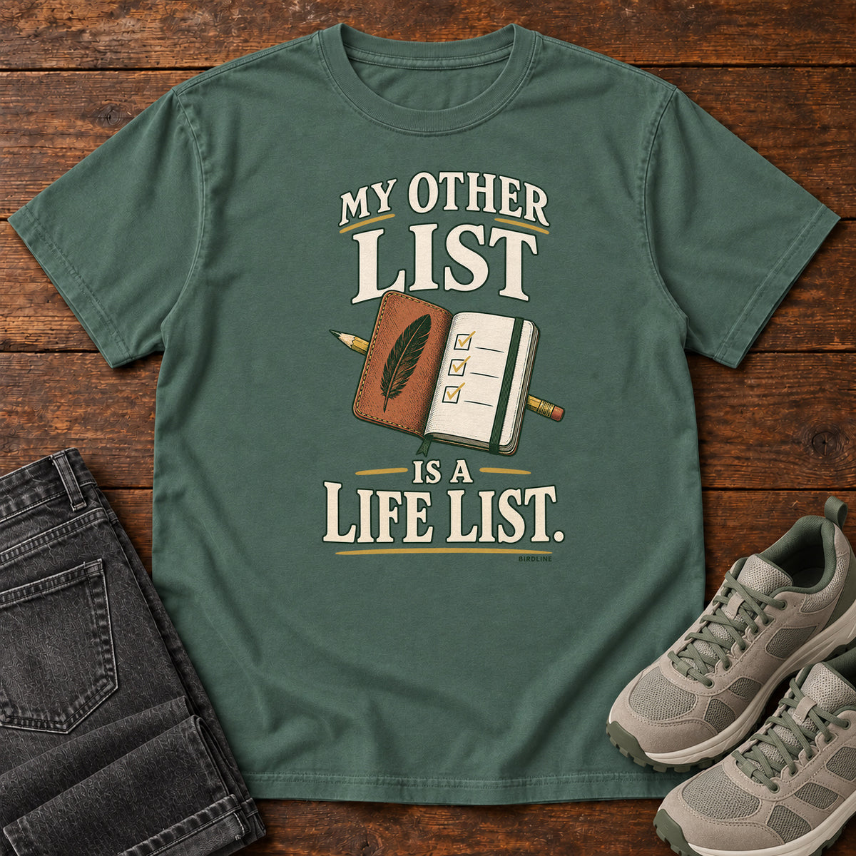 My Other List Is a Life List T-Shirt in Blue Spruce