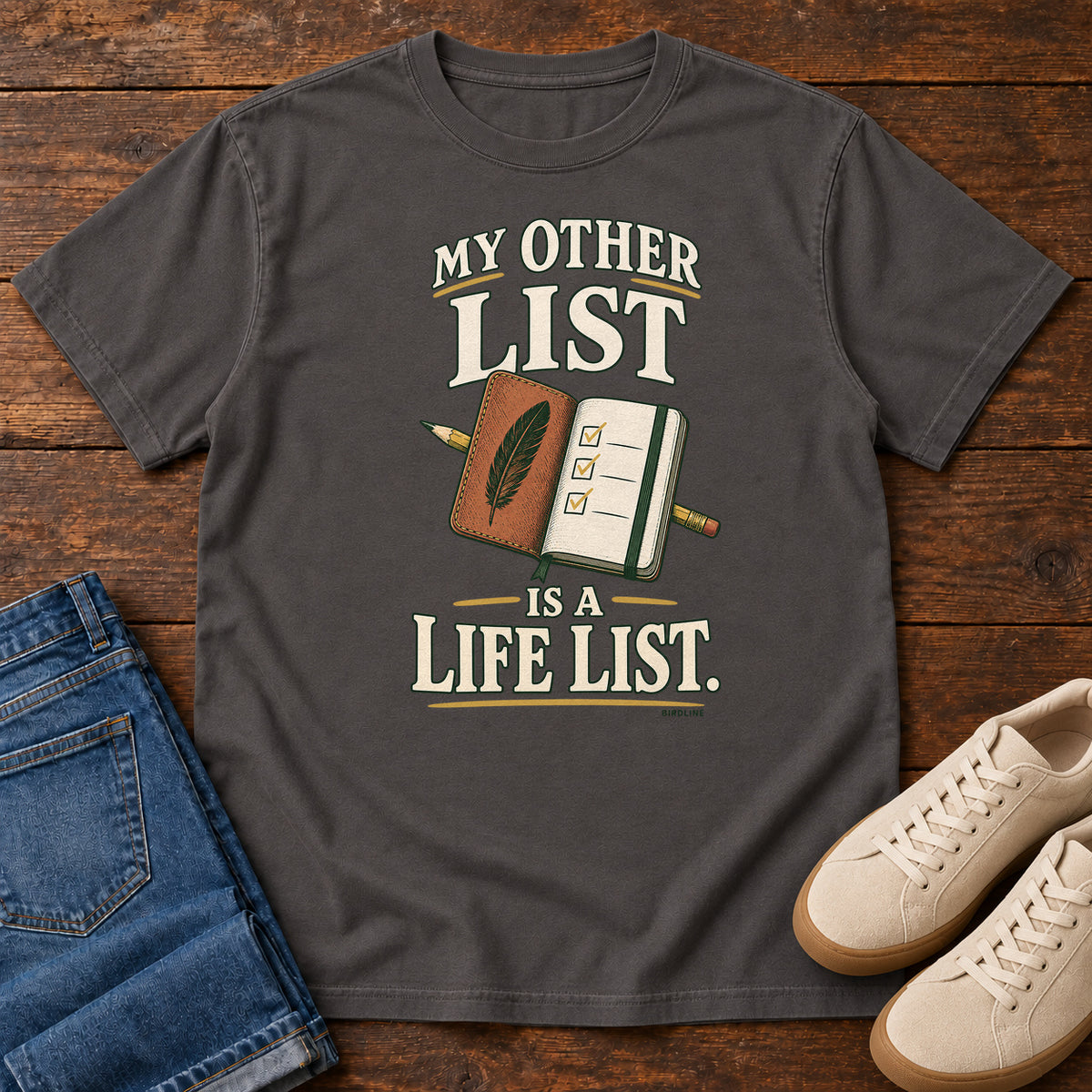 My Other List Is a Life List T-Shirt in Graphite