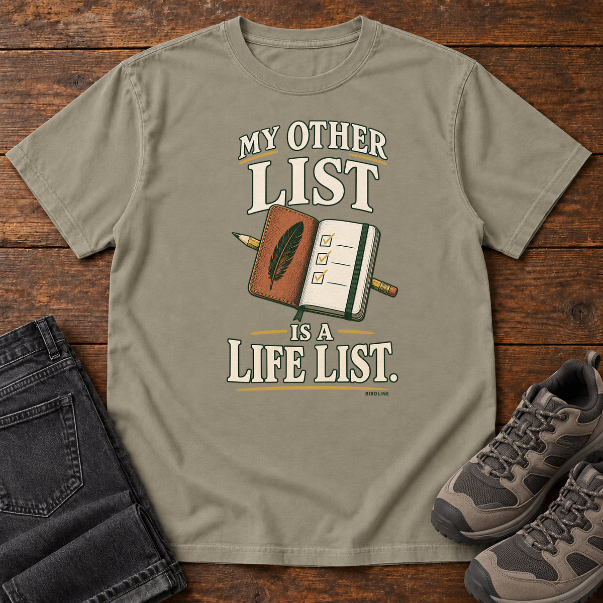 My Other List Is a Life List T-Shirt in Sandstone