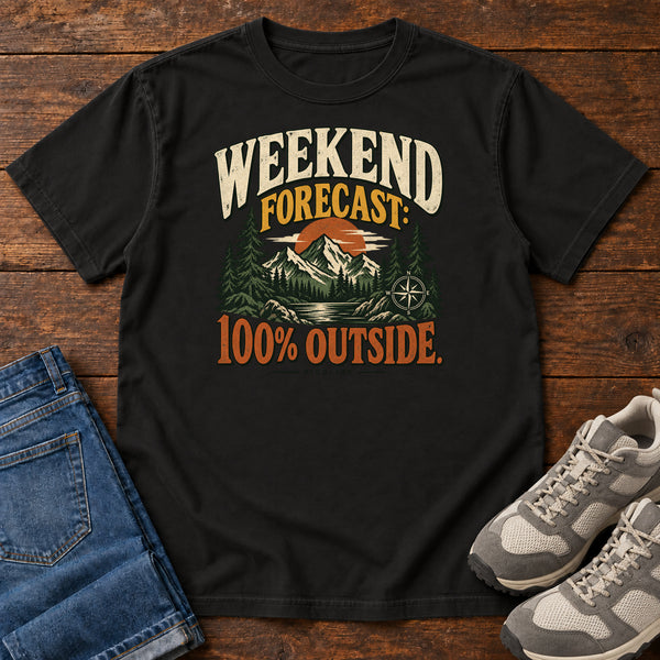 Weekend Forecast 100 Percent Outside T-Shirt, alternate view