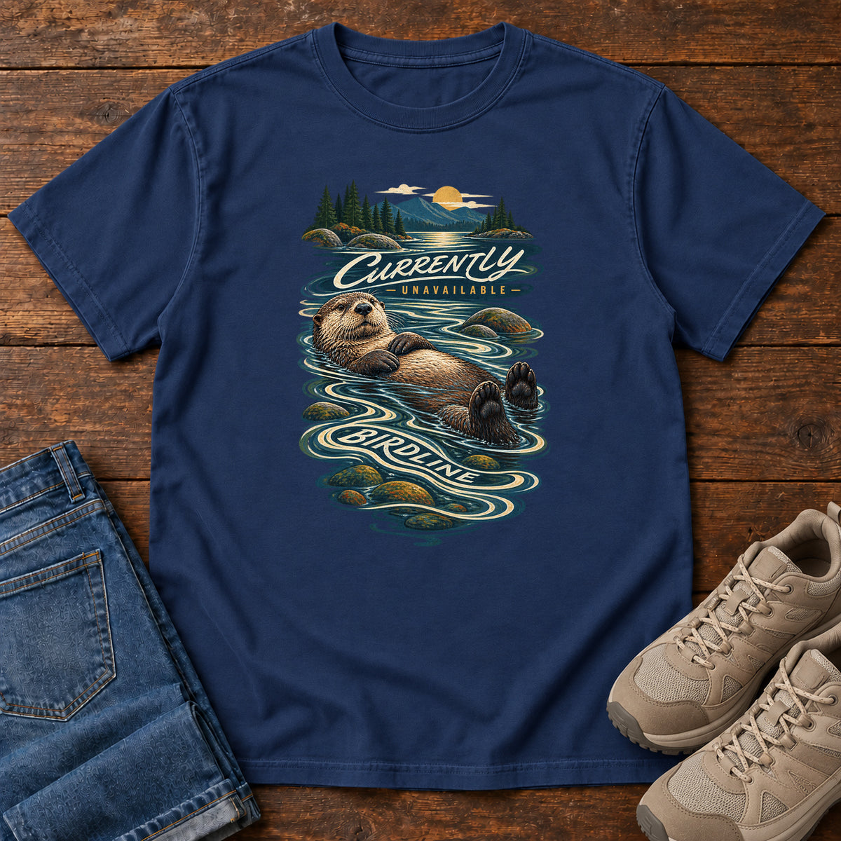 Currently Unavailable Otter T-Shirt in True Navy