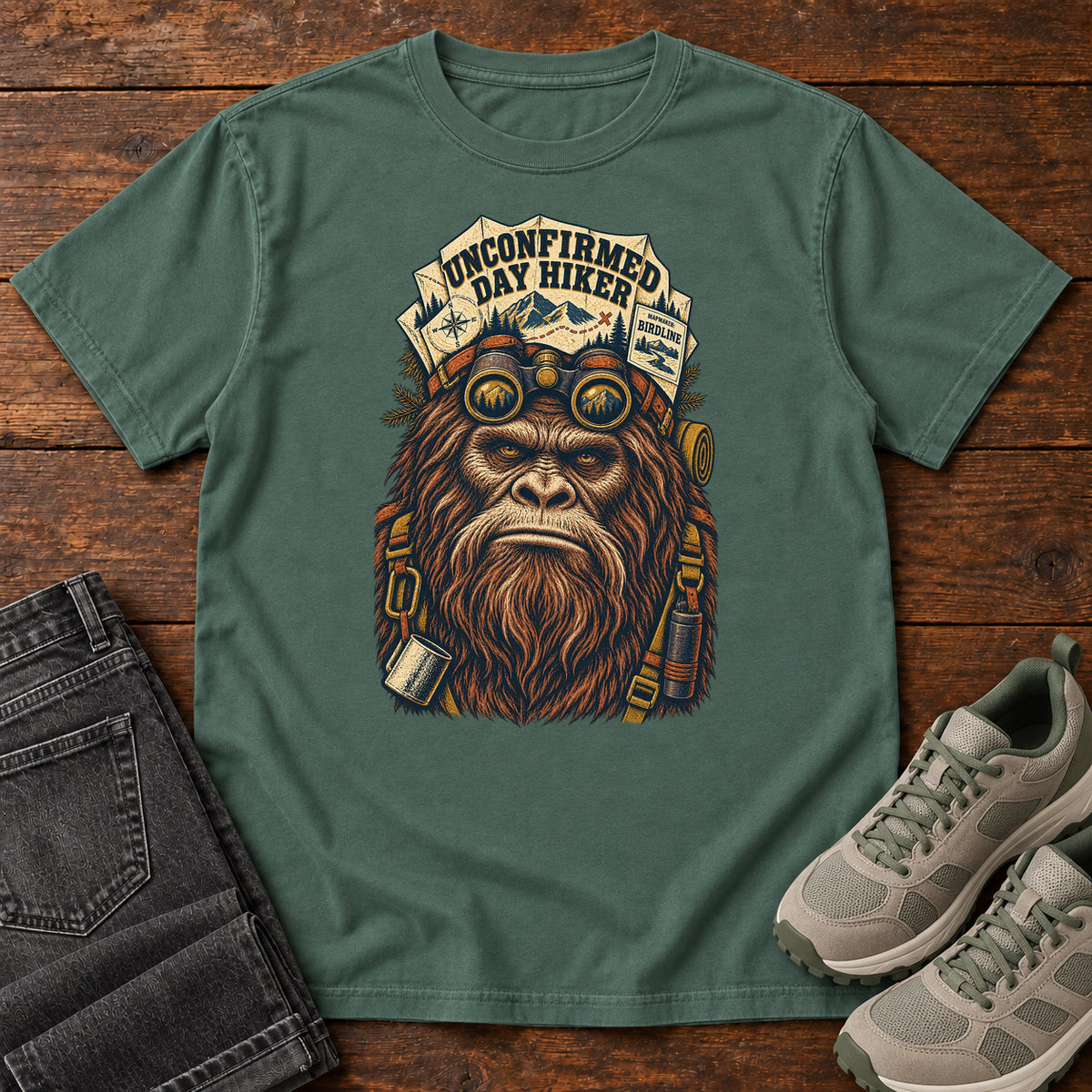 Unconfirmed Day Hiker Bigfoot T-Shirt in Blue Spruce