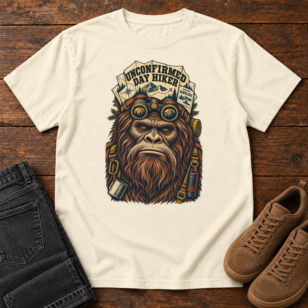 Unconfirmed Day Hiker Bigfoot T-Shirt in Ivory