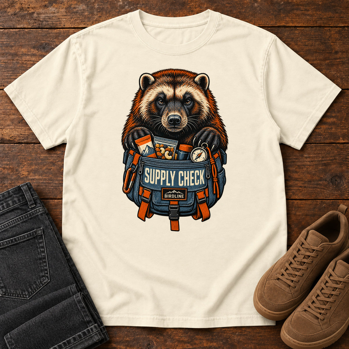 Supply Check Badger T-Shirt in Ivory