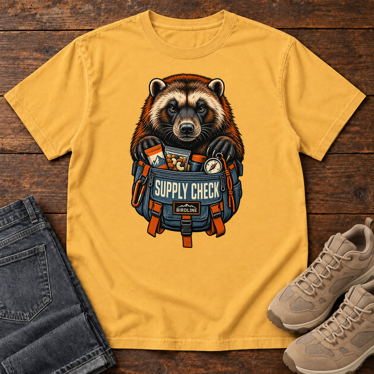 Supply Check Badger T-Shirt in Mustard