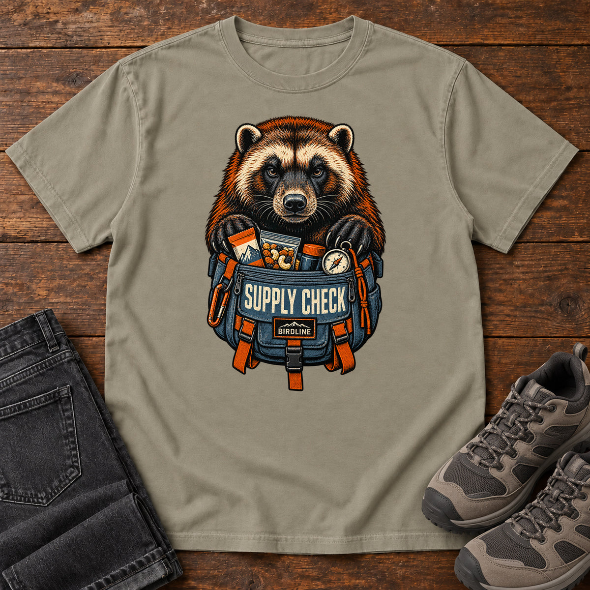 Supply Check Badger T-Shirt in Sandstone