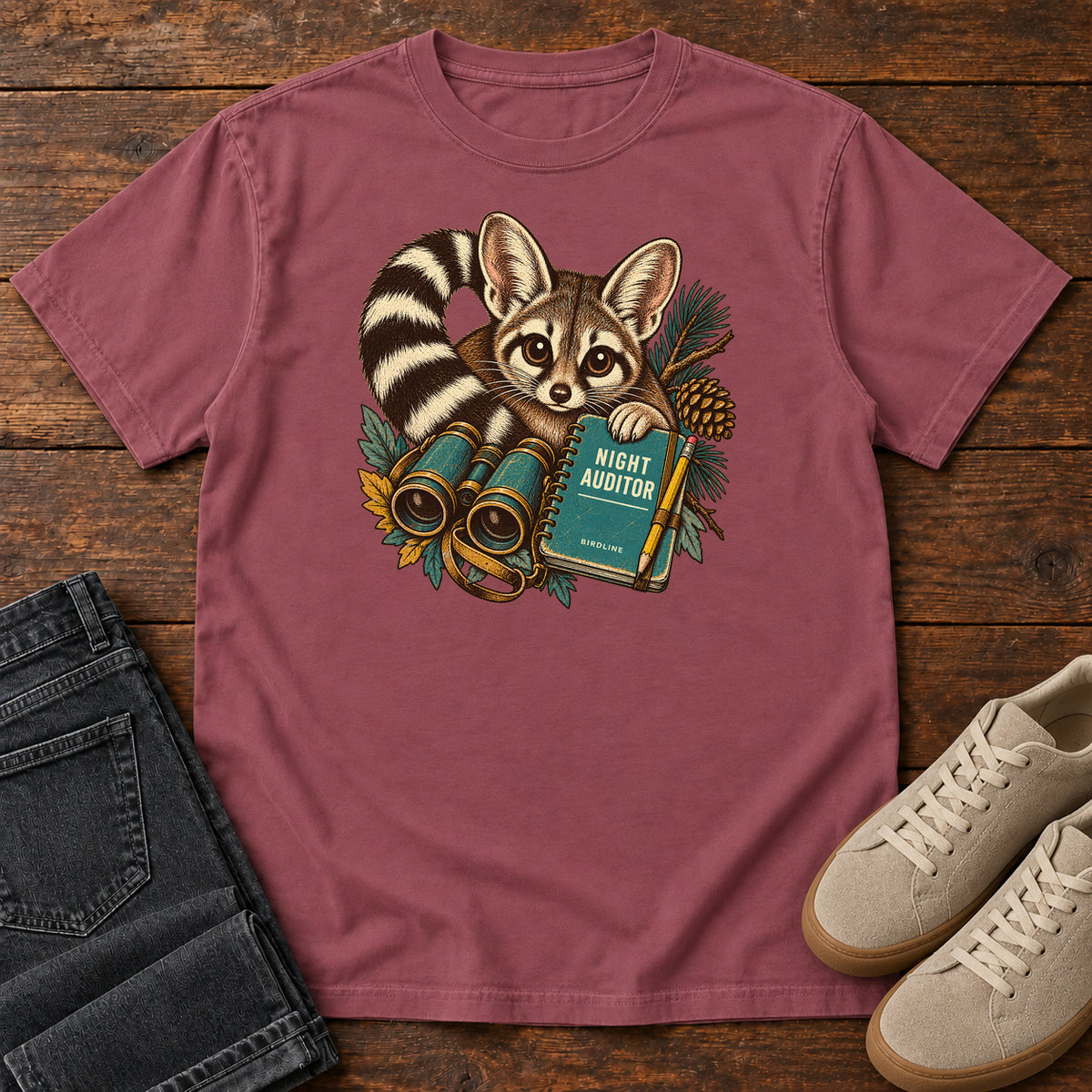 Night Auditor Ringtail Field Kit T-Shirt in Brick