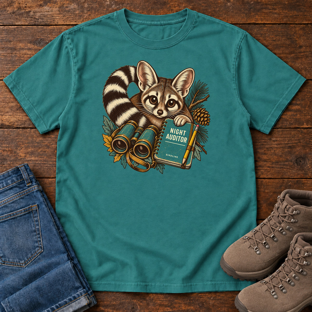 Night Auditor Ringtail Field Kit T-Shirt in Emerald