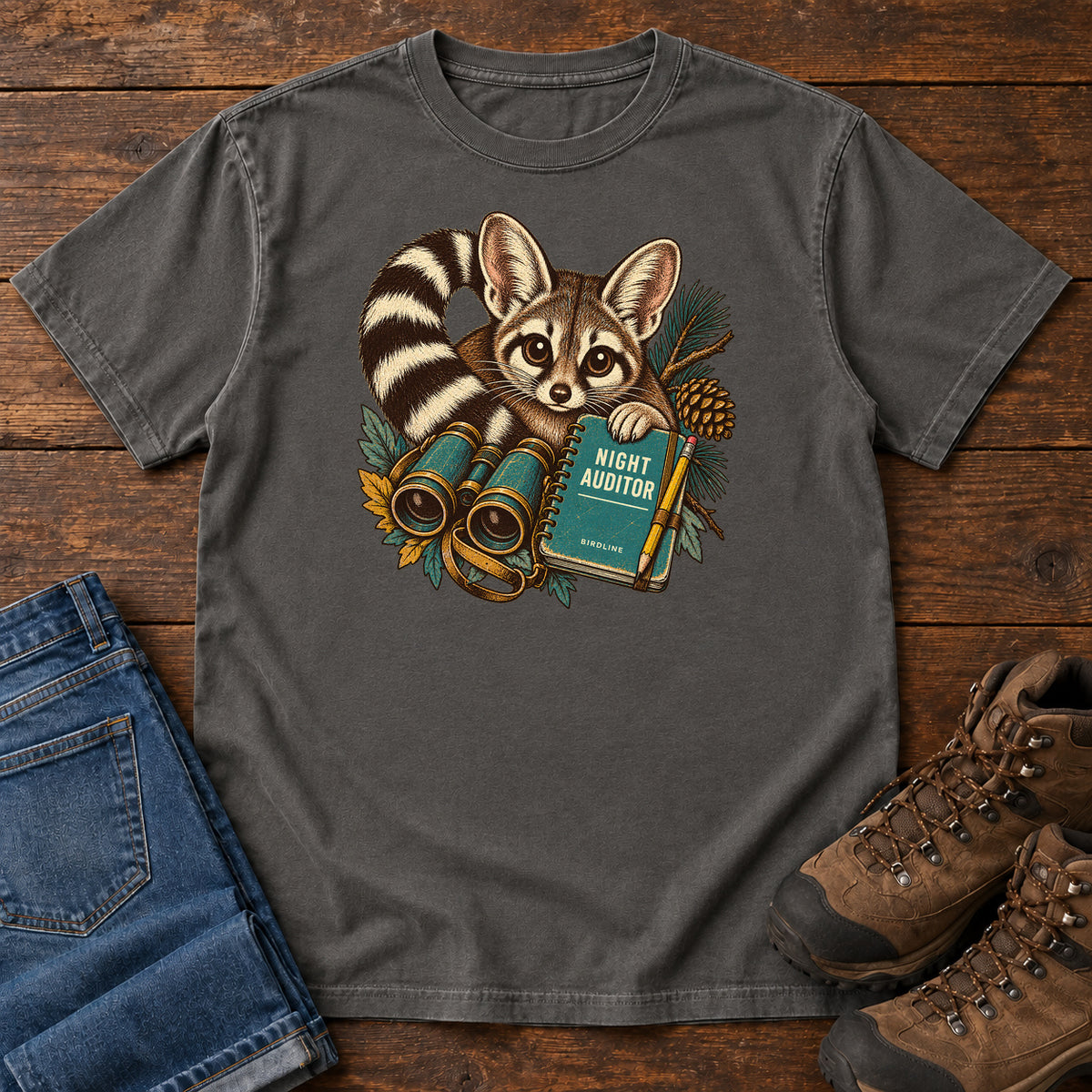 Night Auditor Ringtail Field Kit T-Shirt in Pepper