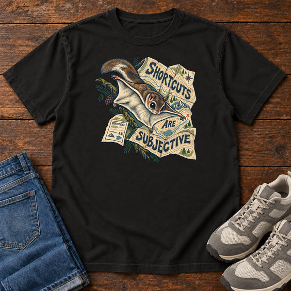 Shortcuts Are Subjective Flying Squirrel T-Shirt, alternate view
