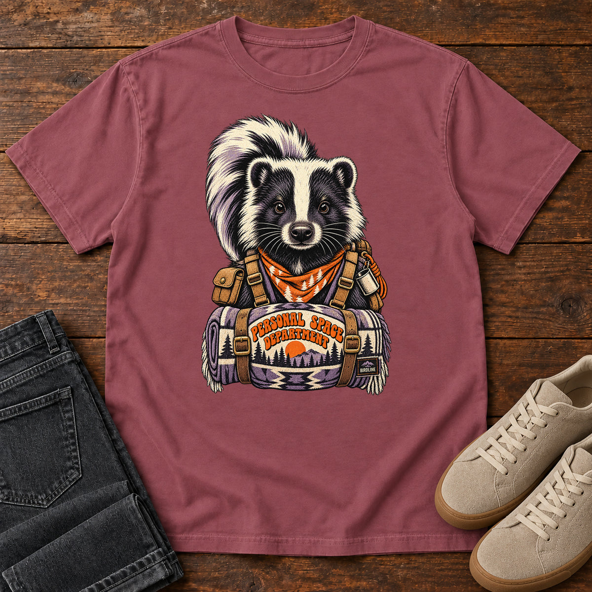 Personal Space Department Skunk T-Shirt in Brick