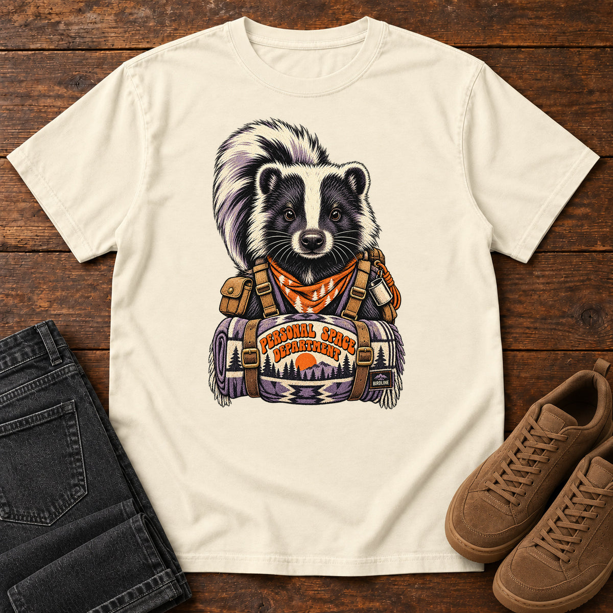 Personal Space Department Skunk T-Shirt in Ivory