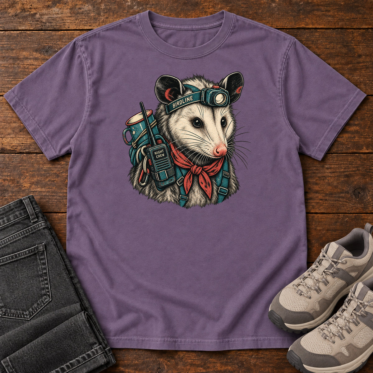 Night Crew Opossum T-Shirt in Grape