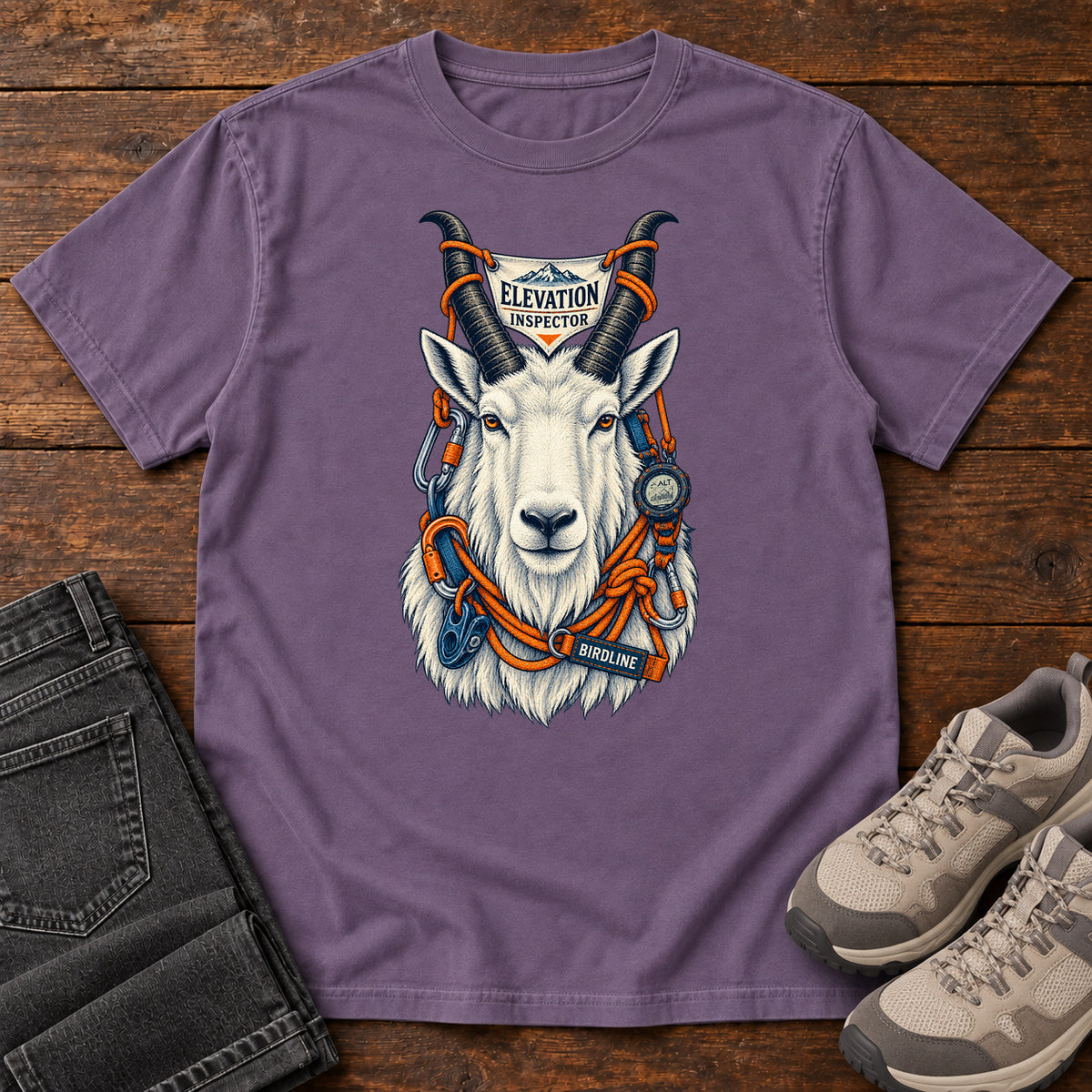 Elevation Inspector Mountain Goat T-Shirt in Grape