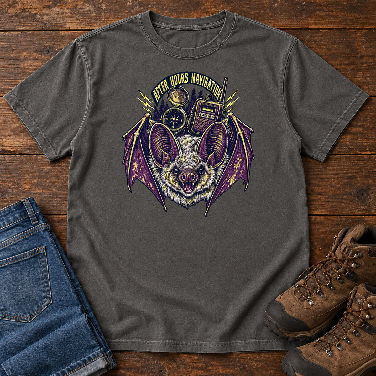 After Hours Navigation Bat T-Shirt in Pepper
