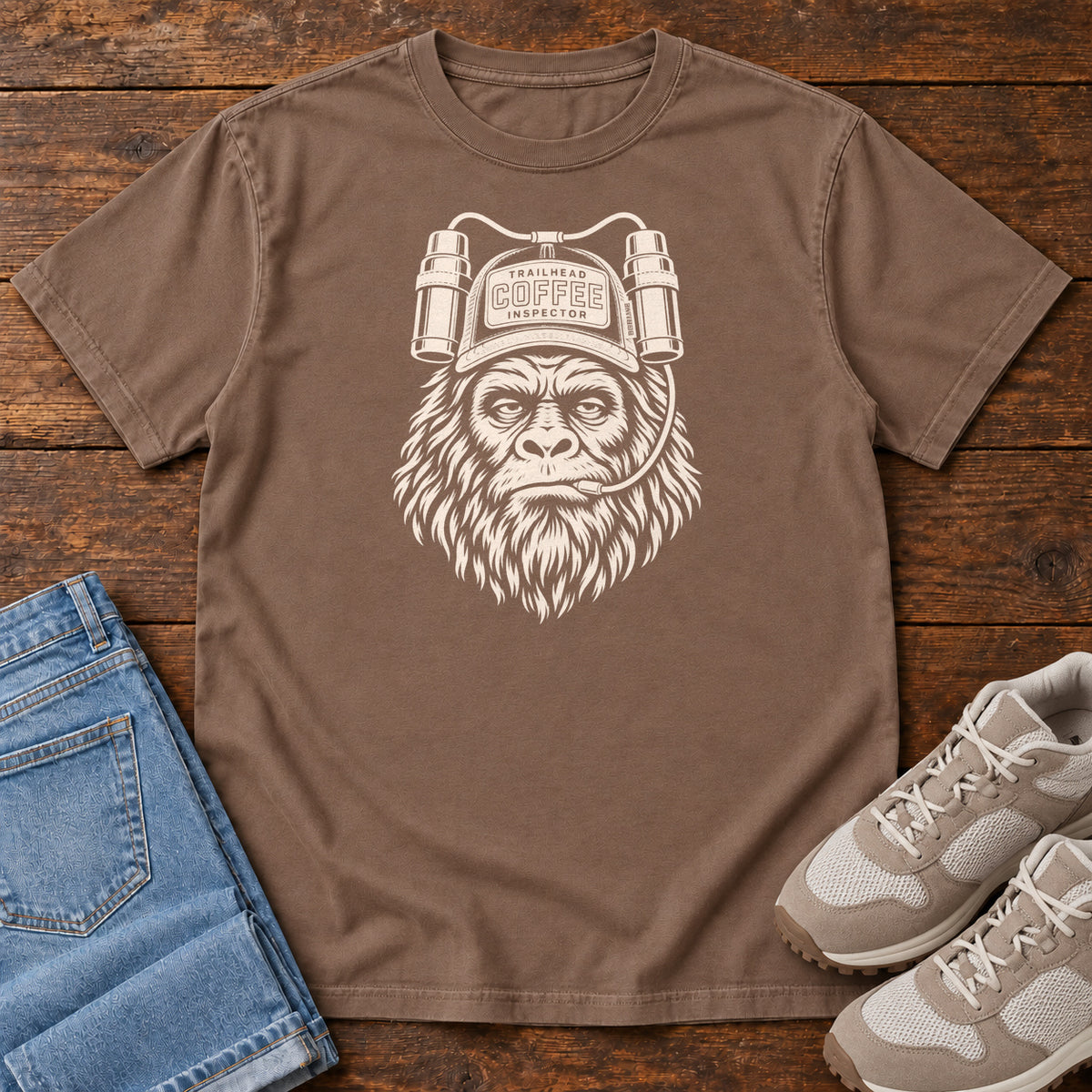 Trailhead Coffee Inspector Gorilla T-Shirt in Espresso