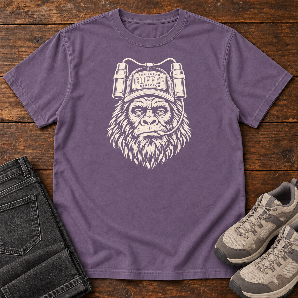Trailhead Coffee Inspector Gorilla T-Shirt in Grape