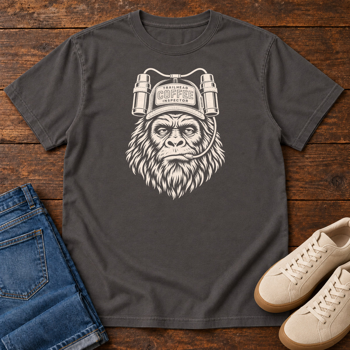 Trailhead Coffee Inspector Gorilla T-Shirt in Graphite