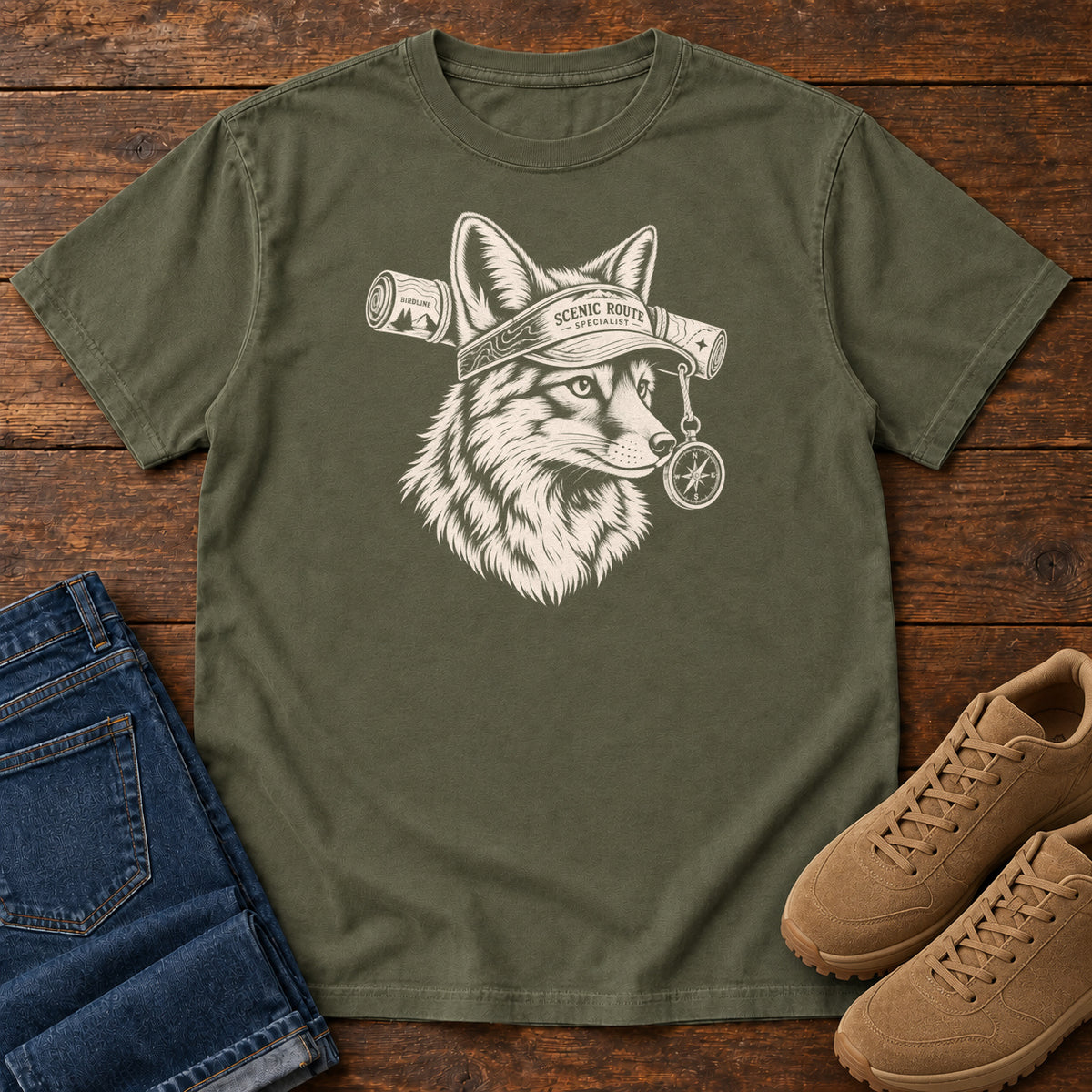 Scenic Route Specialist Cat T-Shirt in Sage