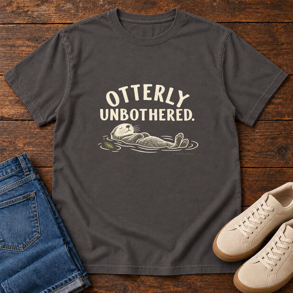 Otterly Unbothered T-Shirt in Graphite, front view