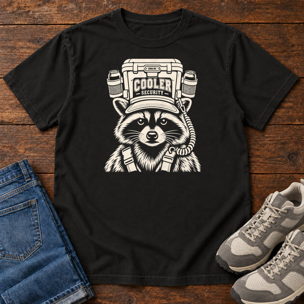 Cooler Security Raccoon T-Shirt, alternate view