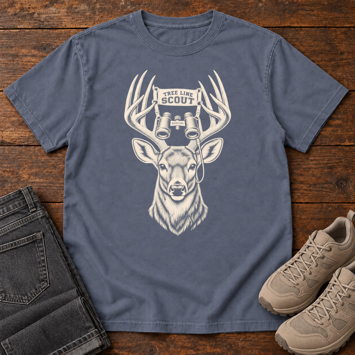 Tree Line Scout Deer T-Shirt in Denim
