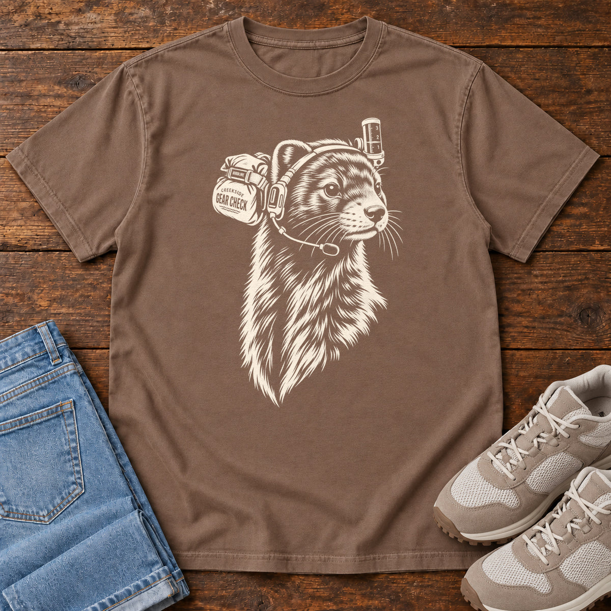 Campfire Coffee Crew Otter T-Shirt in Espresso
