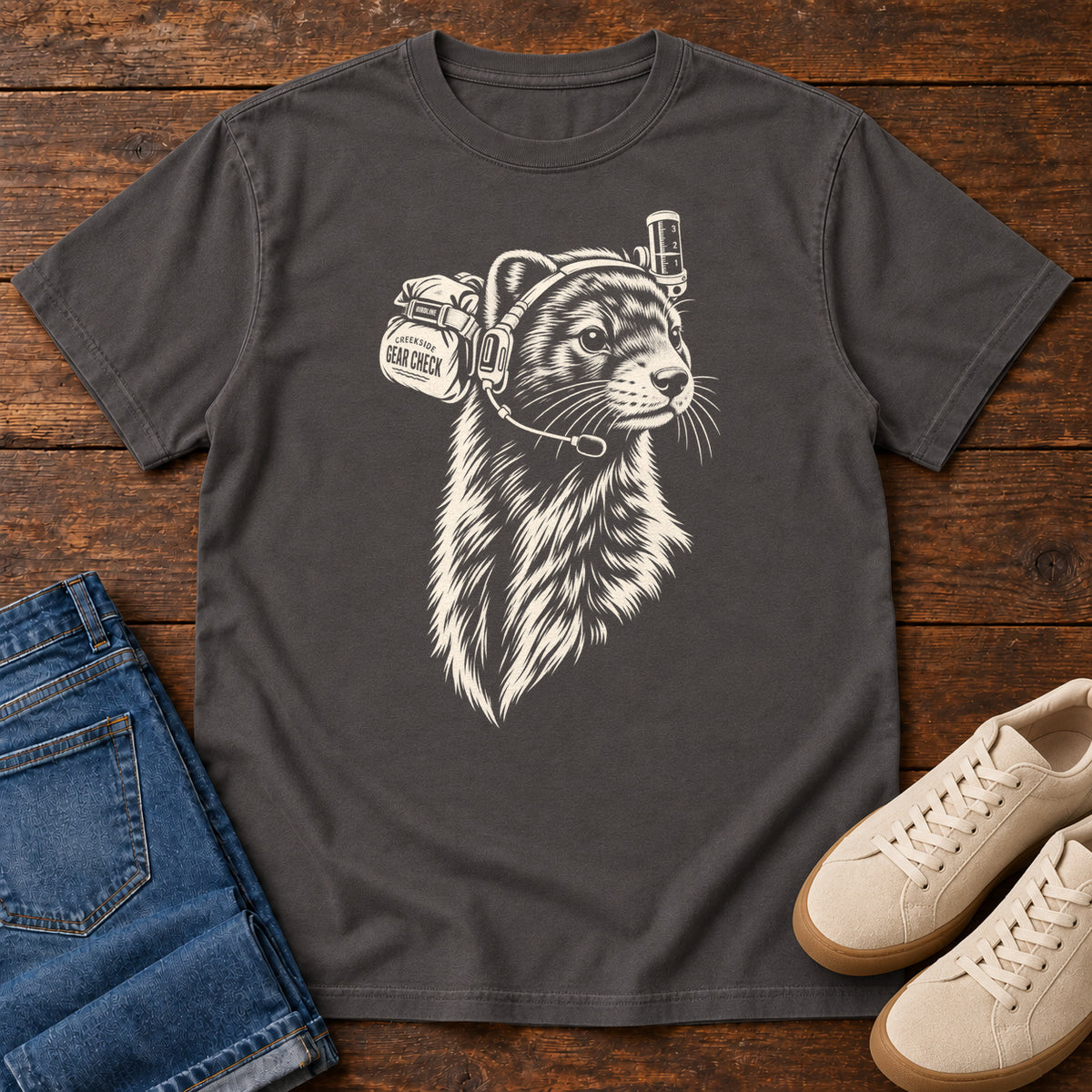 Campfire Coffee Crew Otter T-Shirt in Graphite