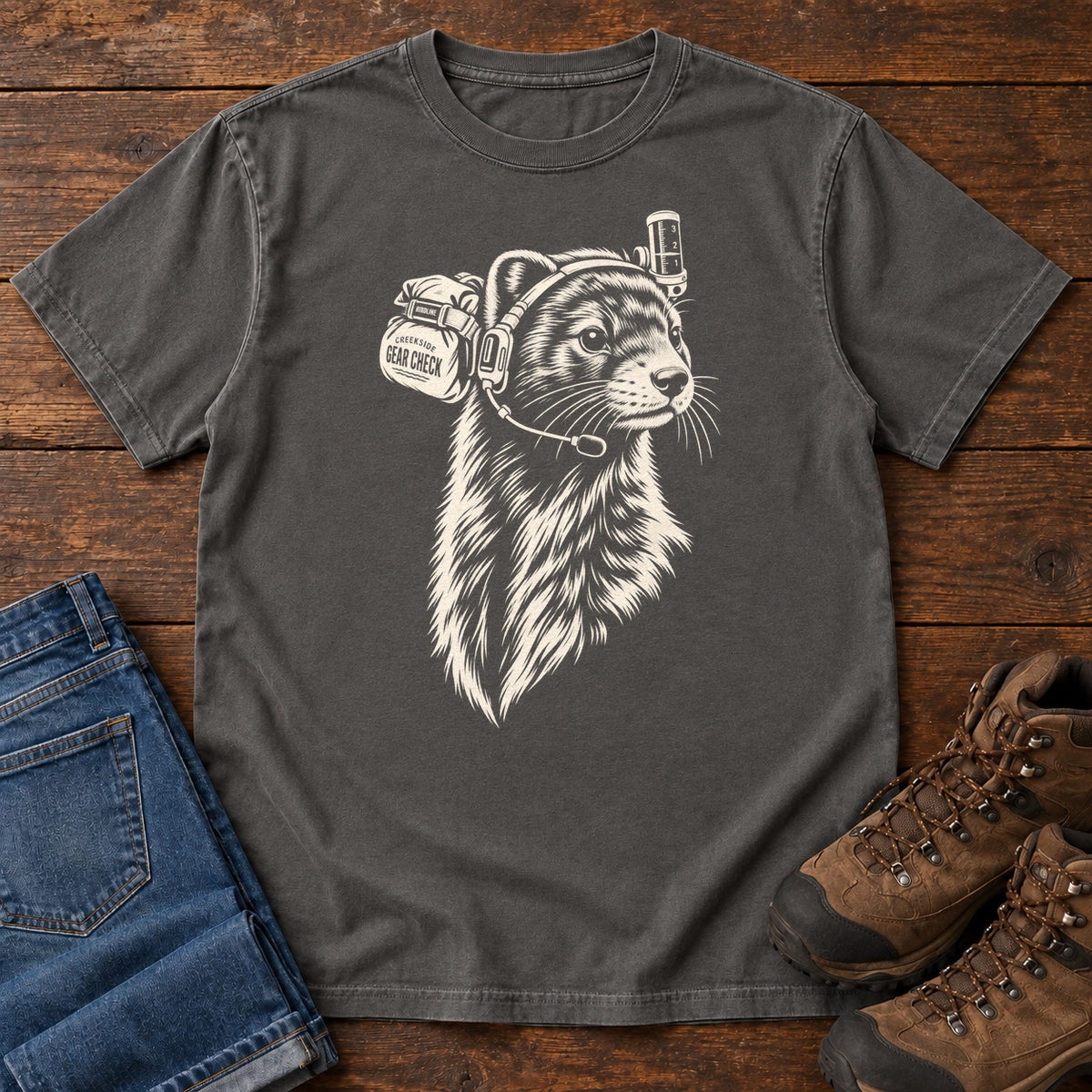 Campfire Coffee Crew Otter T-Shirt in Pepper