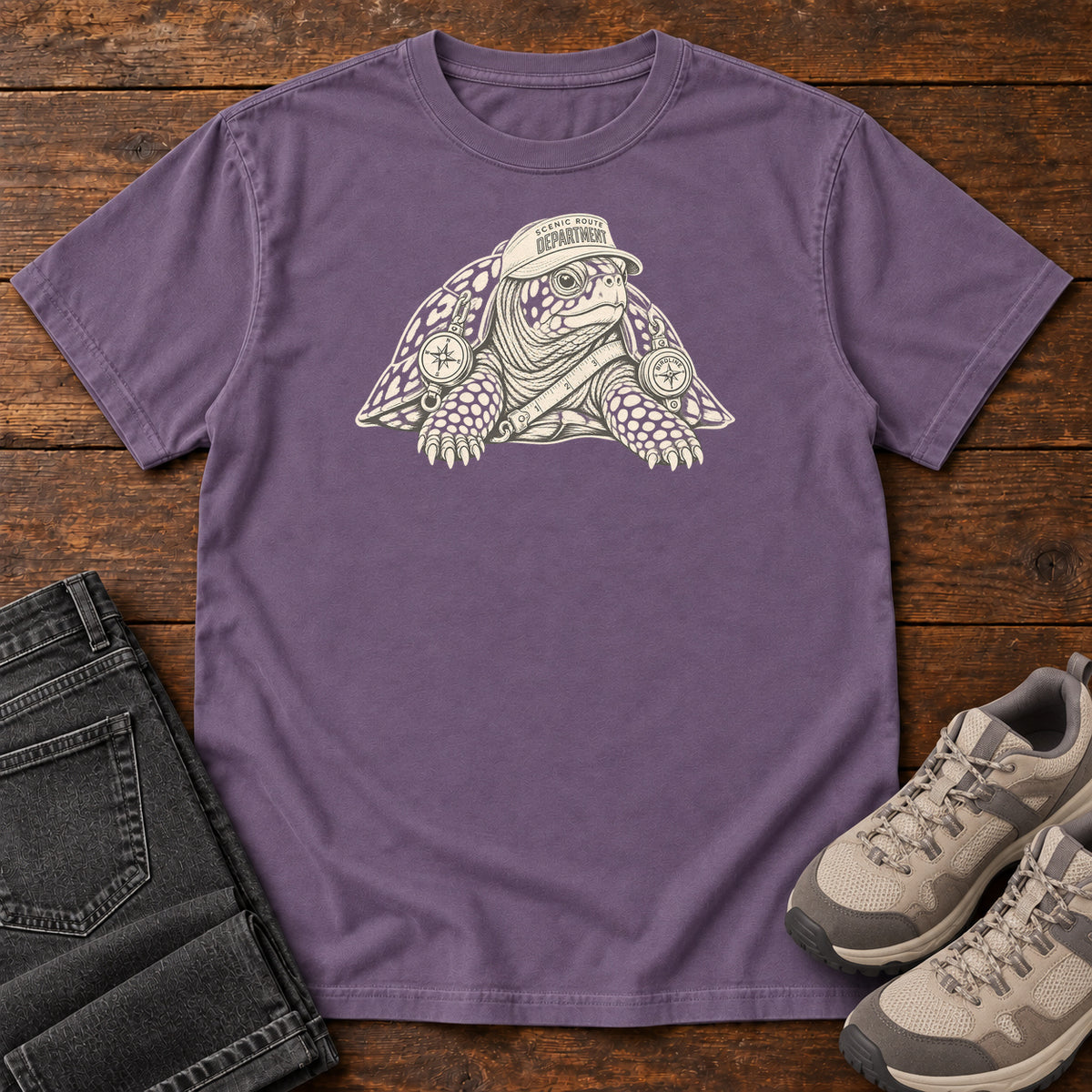 Scenic Route Department Turtle T-Shirt in Grape