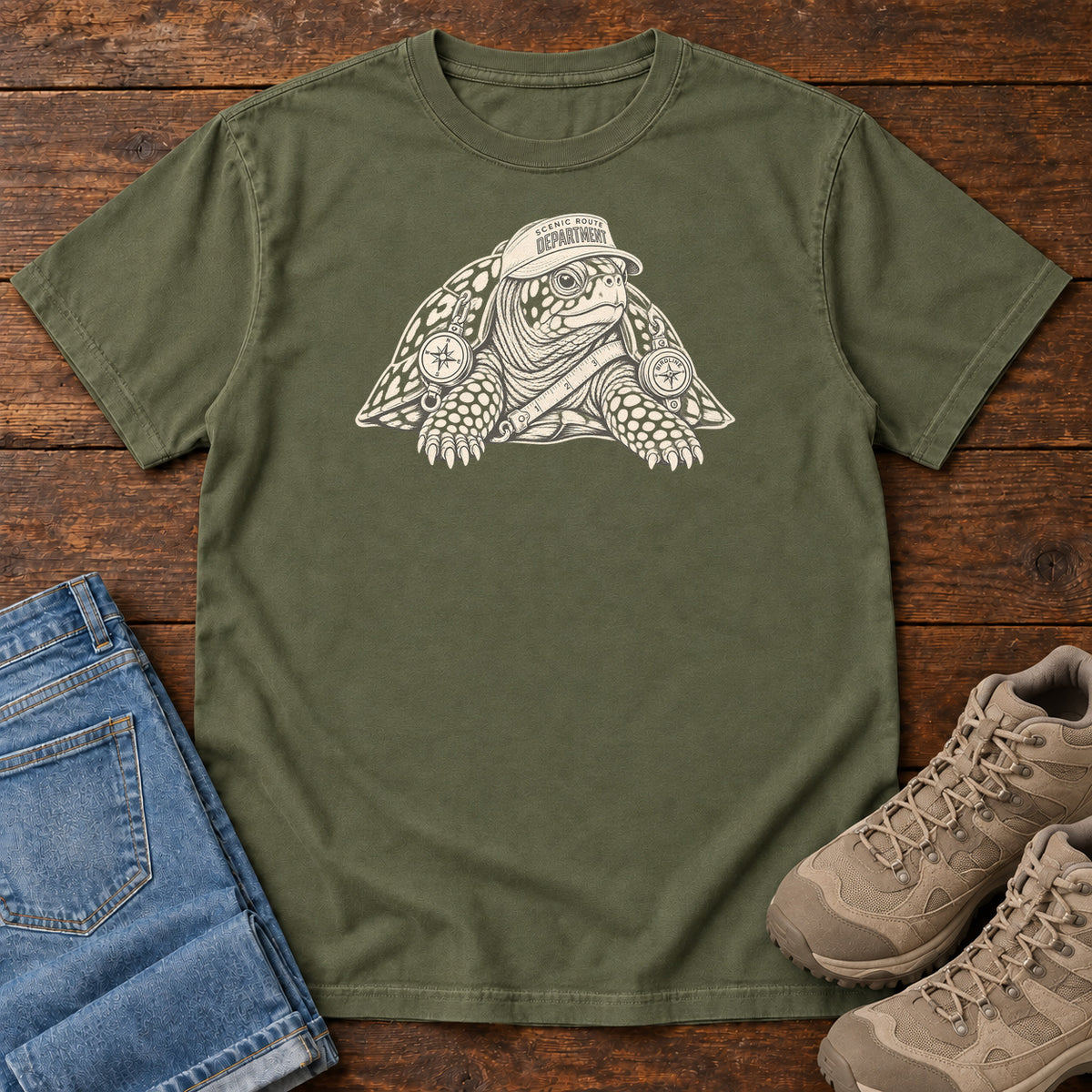 Scenic Route Department Turtle T-Shirt in Hemp