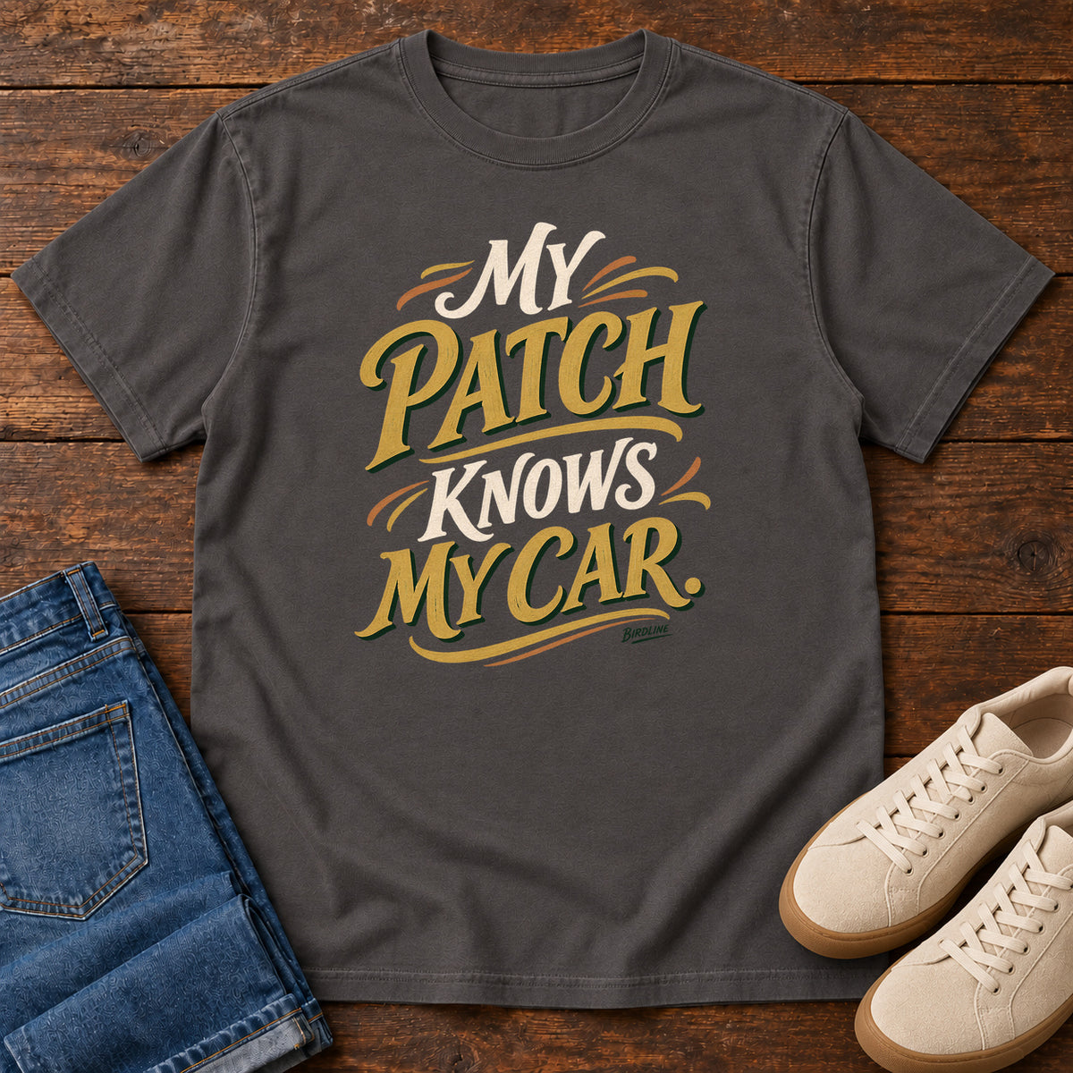 My Patch Knows My Car T-Shirt in Graphite