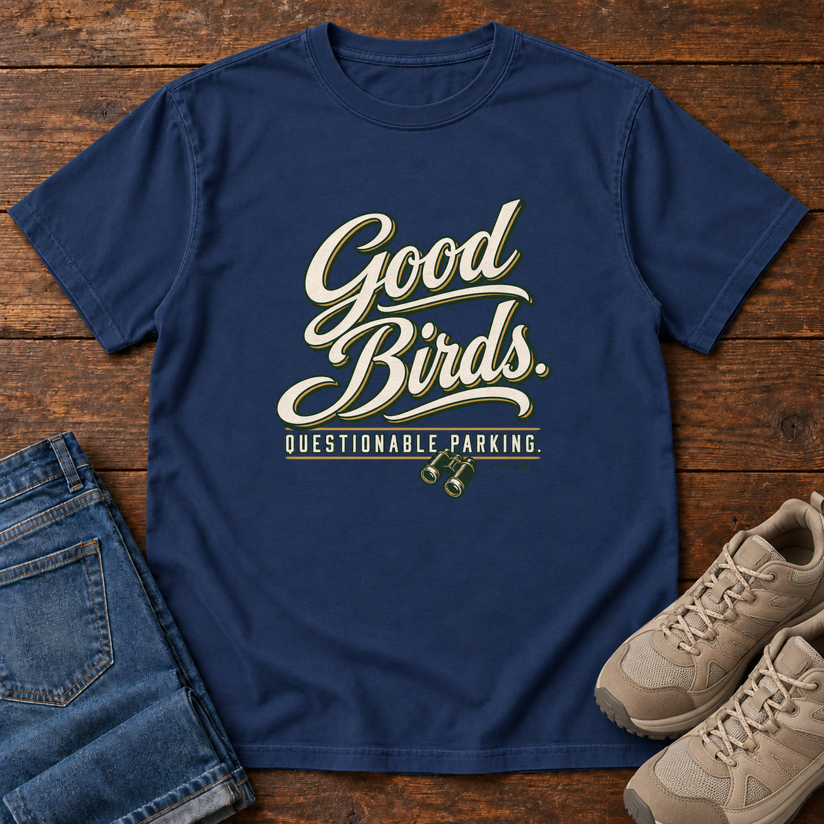 Good Birds Questionable Parking T-Shirt in True Navy