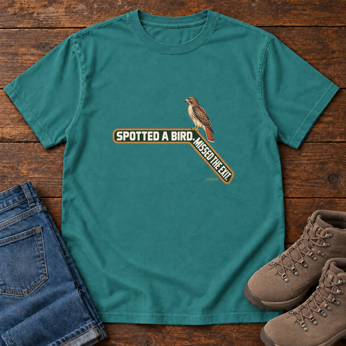 Spotted a Bird Missed the Exit T-Shirt in Emerald