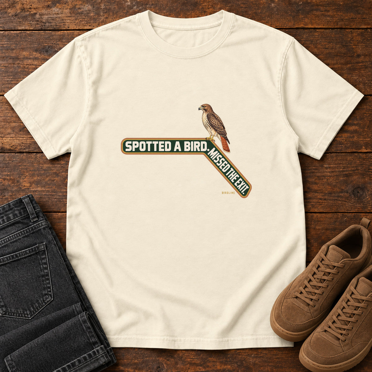 Spotted a Bird Missed the Exit T-Shirt in Ivory