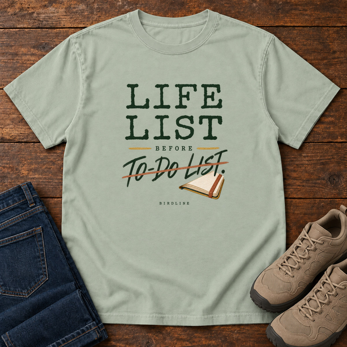 Life List Before To-Do List Notebook T-Shirt in Bay